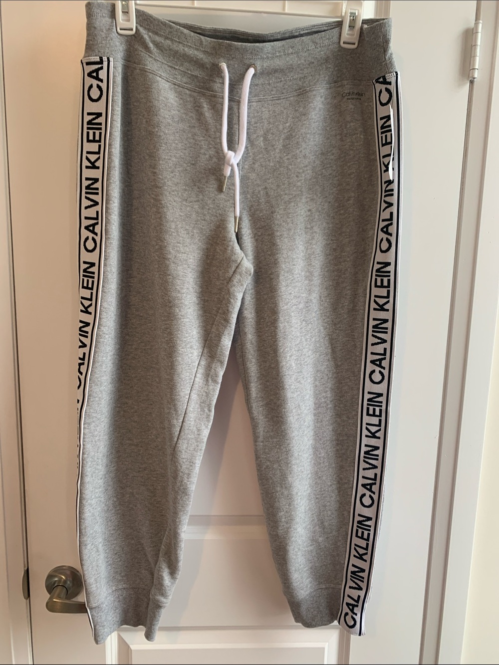 Calvin Klein Gray Logo-Trim Joggers